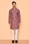 Buy_Arihant Rai Sinha_Purple Soft Cotton Print Baroque Bloom Kurta _Online_at_Aza_Fashions