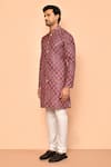 Shop_Arihant Rai Sinha_Purple Soft Cotton Print Baroque Bloom Kurta _Online_at_Aza_Fashions