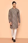 Buy_Arihant Rai Sinha_Green Soft Cotton Print Acanthus Bloom Kurta _at_Aza_Fashions