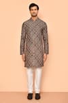 Buy_Arihant Rai Sinha_Green Soft Cotton Print Acanthus Bloom Kurta _Online_at_Aza_Fashions