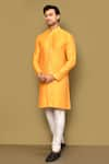 Buy_Arihant Rai Sinha_Yellow Jacquard Self Design Pattern Straight Kurta _at_Aza_Fashions