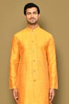 Arihant Rai Sinha_Yellow Jacquard Self Design Pattern Straight Kurta _Online_at_Aza_Fashions