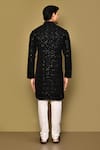 Shop_Arihant Rai Sinha_Black Velvet Embroidery Floral Kurta _at_Aza_Fashions