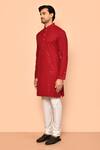 Shop_Arihant Rai Sinha_Maroon Rayon Embroidery Sequins Straight Quatrefoil Kurta _Online_at_Aza_Fashions