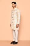 Shop_Arihant Rai Sinha_Cream Soft Cotton Embroidered Thread Straight Kurta _Online_at_Aza_Fashions