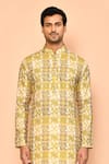 Buy_Arihant Rai Sinha_Green Soft Cotton Embroidered Thread Floral Pattern Kurta_Online_at_Aza_Fashions