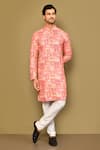 Buy_Arihant Rai Sinha_Red Soft Cotton Embroidered Thread Sequin And Work Straight Kurta _at_Aza_Fashions