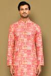 Buy_Arihant Rai Sinha_Red Soft Cotton Embroidered Thread Sequin And Work Straight Kurta _Online_at_Aza_Fashions