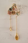 AK-OK_Gold Plated Blooming Carved Long Earrings _Online_at_Aza_Fashions