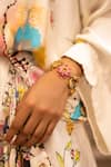 Buy_AK-OK_Gold Plated Cut Work Floral Carved Bracelet _at_Aza_Fashions