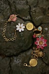 Shop_AK-OK_Gold Plated Cut Work Floral Carved Bracelet _at_Aza_Fashions