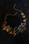 Shop_AK-OK_Gold Plated Carved Garden Of Love Necklace _at_Aza_Fashions