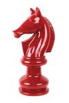 The White Ink Decor_Red Poly Resin Carved Work Horse Knight Figurine Table Decor_Online_at_Aza_Fashions