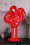 Buy_The White Ink Decor_Red Poly Resin Celine Masquerade Carved Showpiece_at_Aza_Fashions