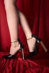 Buy_Tiesta_Black Chains Faux Vegan Leather Pumps _at_Aza_Fashions