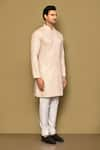 Buy_Arihant Rai Sinha_Cream Kurta Soft Cotton Printed And Embroidered Stripe Set 