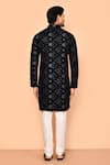 Shop_Arihant Rai Sinha_Black Velvet, Polyester Stones Mughal Sequin And Thread Embroidered Kurta Set _at_Aza_Fashions