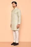 Arihant Rai Sinha_Green Kurta Soft Cotton Printed And Embroidered Paisley Jaal Set _at_Aza_Fashions