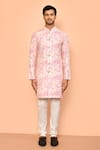 Buy_Arihant Rai Sinha_Cream Kurta Soft Cotton Printed And Embroidered Floral Jaal Set _Online_at_Aza_Fashions