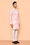 Buy_Arihant Rai Sinha_Cream Kurta Soft Cotton Printed And Embroidered Floral Jaal Set 