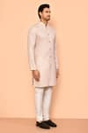 Buy_Arihant Rai Sinha_Cream Kurta Soft Cotton Churidar Poly Viscose Print Sequin Diamond Mosaic Set 