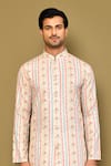 Shop_Arihant Rai Sinha_Cream Kurta Soft Cotton Churidar Poly Viscose Print And Embroidered Set _Online_at_Aza_Fashions