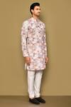 Buy_Arihant Rai Sinha_Cream Kurta Soft Cotton Churidar Poly Viscose Print Ambrosia Set 