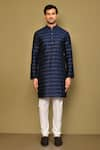 Buy_Arihant Rai Sinha_Blue Kurta Jacquard Churidar Poly Viscose Embroidery Cosmic Line Set _Online_at_Aza_Fashions