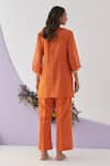 Shop_Shipraa Grover_Orange Kurta Mul Chanderi Embroidered Sequin Dariya And Pant Set _at_Aza_Fashions