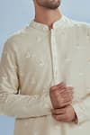 Shop_Nachiket Barve_Cream Silk Embroidery Floral Kurta Set _at_Aza_Fashions