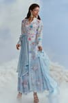 Buy_Nachiket Barve_Blue Organza, Lycra Embroidery, Lunar Blossom Anarkali Set With Izmir Dupatta _at_Aza_Fashions