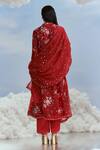 Shop_Nachiket Barve_Red Kurta And Dupatta- Organza Embroidered Mehtab Bagh Kalidar Set  _at_Aza_Fashions
