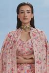 Nachiket Barve_Pink Jacket And Top Organza Embroidered Izmir Carnations Sharara Set _Online_at_Aza_Fashions