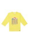 Buy_STELLA ROSSA BY LES PETITS_Yellow Terrycloth Embroidery Rainbow Cloud Pattern T-shirt_at_Aza_Fashions