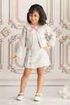 Buy_Ruchika lath label_White Tweed Jacket With Skirt _at_Aza_Fashions