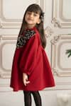 Buy_Ruchika lath label_Maroon Neoprene Embellished Sequin And Bow Trim Rado Pleated Dress 