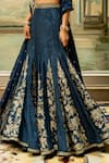 Paulmi and Harsh_Blue Lehenga Russian Jacquard Hand Embroidered Jaal Blouse Set  _Online_at_Aza_Fashions