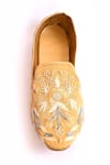 Buy_Aryavir Malhotra_Beige Hand Embroidery Floral Work Juttis _Online_at_Aza_Fashions