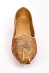 Buy_Aryavir Malhotra_Brown Embroidered Floral Thread Juttis _Online_at_Aza_Fashions