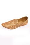 Shop_Aryavir Malhotra_Brown Embroidered Vine Juttis _Online_at_Aza_Fashions