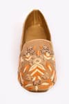 Buy_Aryavir Malhotra_Brown Embroidered Thread Floral Juttis _Online_at_Aza_Fashions