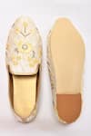 Shop_Aryavir Malhotra_Cream Hand Embroidery Flower Work Juttis _at_Aza_Fashions