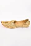 Buy_Aryavir Malhotra_Beige Woven Jamewar Silk Juttis _Online_at_Aza_Fashions