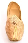 Buy_Aryavir Malhotra_Beige Woven Floral Jaal And Embroidered Juttis _Online_at_Aza_Fashions