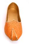 Buy_Aryavir Malhotra_Orange Embroidered Tonal Paisley Juttis_Online_at_Aza_Fashions