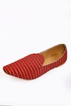 Buy_Aryavir Malhotra_Red Embroidered Stripes Juttis _Online_at_Aza_Fashions