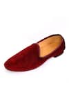 Buy_Aryavir Malhotra_Red Plain Velvet Juttis _Online_at_Aza_Fashions