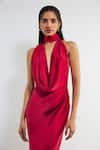 Buy_Deme by Gabriella_Red Satin Plain Deep Cowl Cathy Backless Maxi Dress _Online_at_Aza_Fashions