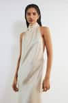 Deme by Gabriella_Ivory Satin Plain High Cowl Shannyn Backless Maxi Gown _Online_at_Aza_Fashions