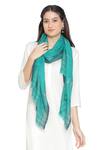Shop_Shingora_Green Striped Ojasvi Pattern Stole_at_Aza_Fashions